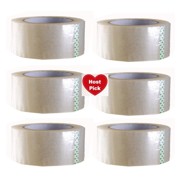 Carton Sealing Tape (6 Pack) 110 Yards 2 Mil 330 ft Clear Shipping Packing Tape - Picture 1 of 8